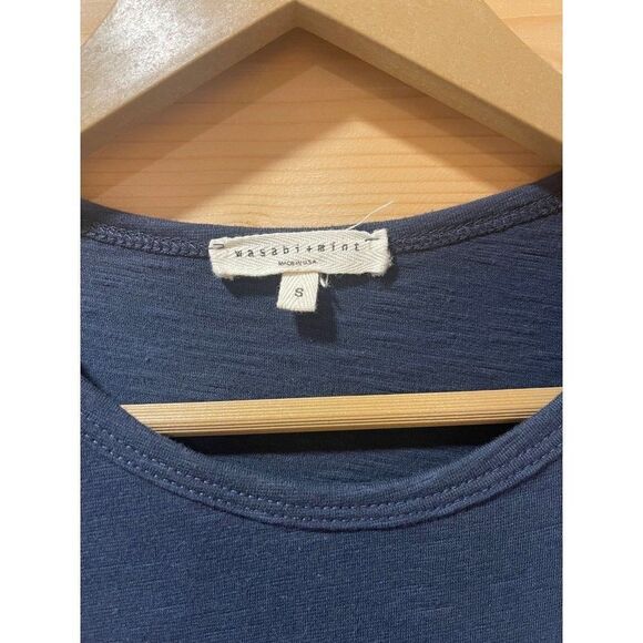 Wasabi + Mint Womens Blue Short Sleeve Casual Side Ruched Mini Dress Size Small - Picture 2 of 4